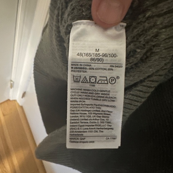 GAP Waffle Knit Crewneck Sweater Mens Medium Olive green - Picture 5 of 5